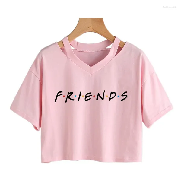 T-shirts pour femmes Friends Tv Show Shirt Femmes Haut Court Graphique Harajuku T-shirt Style Coréen T-shirt Mode Vintage Femme Goth