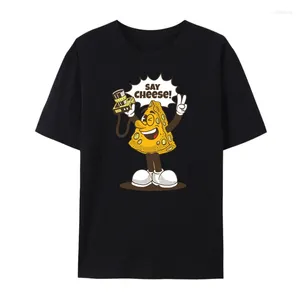 Camisetas para mujer ¡Divertido queso!Camisa de algodón de dibujos animados Humor Hip-hop de manga corta Y2k Tops Kawaii ropa de mujer estética Hipster gótica