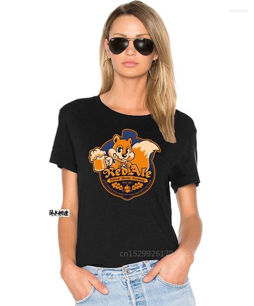 T-shirts pour femmes Funny Squirrel Beer Shirt Vintage Graphic T-shirt en pur coton pour hommes à manches courtes O Neck Sciuridae Tees Streetwear Tshirt