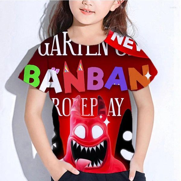 Camisetas para mujeres Jardín de dibujos animados de banbán Camiseta estampada 3d niños Deportes divertidas Camisetas para mujeres Camisetas casuales Tops de manga corta Y2K