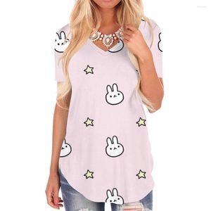 Magliette da donna Giyu T-shirt di marca Donna Camicia animale Stampa Luna T-shirt 3d Star Maglietta con scollo a V Abbigliamento donna Moda Cool