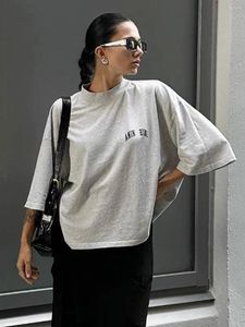 T-shirts pour femmes T-shirts esthétiques graphiques pour femmes Vêtements d'été 2024 Coton Demi-manches T-shirts amples Tops surdimensionnés Mode féminine