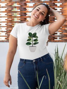 T-shirts pour femmes plantes vertes imprimés S Hipster vêtements passez une belle journée Style de mode Artsy 2023 été à manches courtes