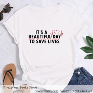 Dames T-shirts Greys Anatomy You're My Person Ullzang Women Funny Print Ladies T-shirt Girl Y2K Harajuku Basis O-collar White Shirt