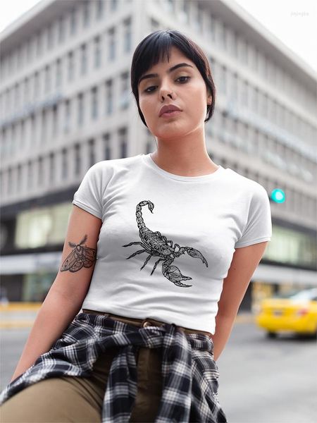 T-shirts pour femmes Vêtements grunge Edgy Aesthetic Scorpion Indie Accessoires Chemise femme Harajuku American Street Chic Style Tomboy T-Shirt