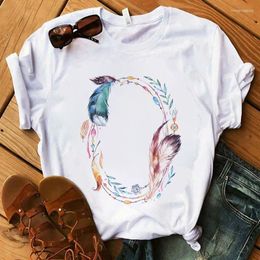 T-shirt da donna H18 T-shirt da donna a maniche corte T-shirt che tocca il fondo Girocollo o V Nero Bianco Tinta unita Top Homewear