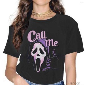 T-shirts pour femmes Gift Halloween Appelez-moi et suivez le Tshirt Nightmare pour les filles Scream Gale Weathers Film Harajuku Ladies Tissu basique