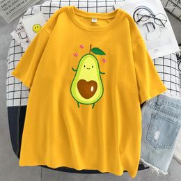 T-shirts pour femmes Happy Avocado Cute Gril Print Vêtements pour femmes Harajuku Sweat Chemise ample Doux Respirant Tops Mode Oversize Womens