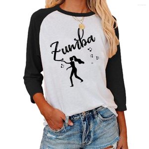 T-shirts Femme Harajuku femmes danse T-shirts automne à manches longues haut col en o chemise filles imprimer Femme Simple Mujer Camisetas