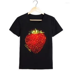 T-shirts pour femmes de haute qualité pour les femmes Dirlling Strawberry Tops Cône courte Summer 2024 Coton Blouse Vêtements Femme Femme