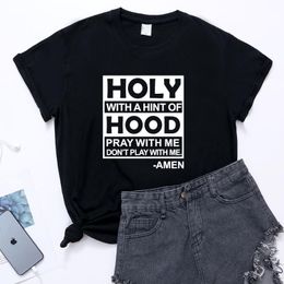 T-shirts pour femmes Saint avec un soupçon de capuche femme t-shirt d'été à manches courtes t-shirt féminin haut décontracté