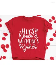 Dames T-shirts Knuffels Kusjes Valentijnswensen Cut Shirt Liefde Hart Gezegde Grafische Kleding Valentijnsdag T-shirts Outfits