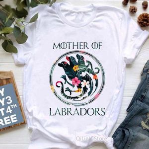 T-shirts pour femmes J'aime ma lettre de laboratoire Imprimer T-shirts graphiques Femmes Labrador Retrievers Chien Maman / Amant Fête des mères Cadeau Femme T-shirt blanc Été