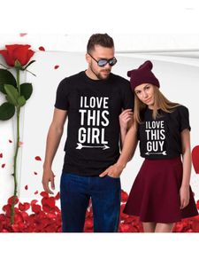 T-shirts voor dames Ik hou van deze meisje-man Matchende paren Casual O-hals Tops Liefhebbers T-shirt Valentijnsdagcadeaus