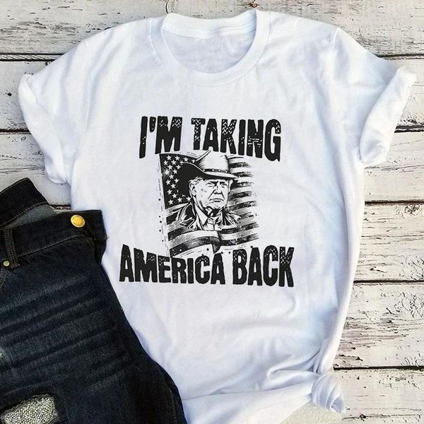 T-shirts pour femmes Je prends America Back Shirt Patriotic 2024 Unisexe T-shirt T-shirt 4 juillet Vêtements de femmes m