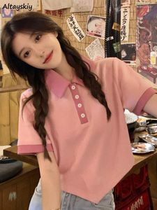 T-shirts Femmes T-shirts irréguliers Femmes Sweet Panneaux Ins Style coréen Crop Tops Écolières Mode d'été Simple All-Match Chic