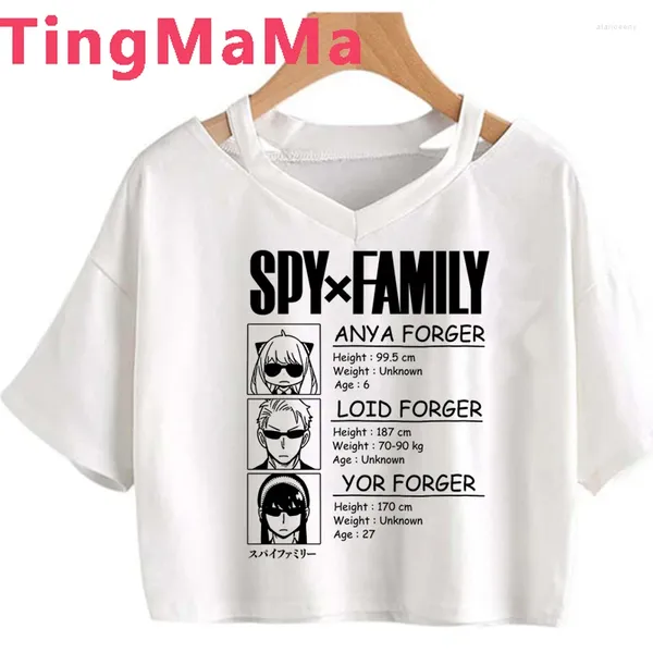 T-shirts Femmes Japonais Anime Spy X Chemise de famille Femmes Dessin animé Summer Crop Top Anya T-shirt Kawaii Vêtements esthétiques Y2K Femelle