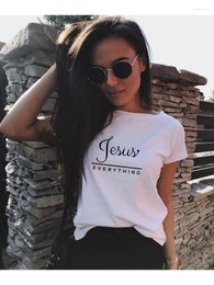 T-shirts pour femmes Jésus tout Slogan T-Shirt d'été chrétien Harajuku Religion foi t-shirts dames T-Shirt décontracté hauts