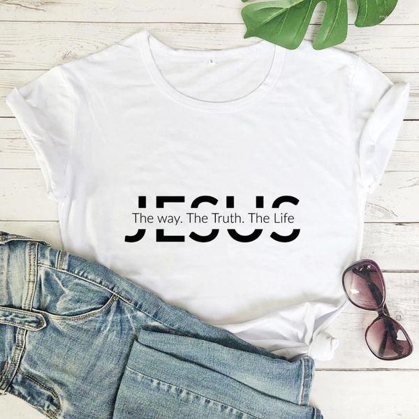 Camisetas para mujer, camiseta de Jesús el camino, la verdad, la vida, camiseta católica cristiana de Pascua, camiseta para mujer, camiseta de fe religiosa