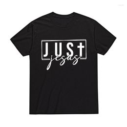 Camisetas para mujer Just Jesus Shirt Unisex Christian Faith Graphic Tee Drop