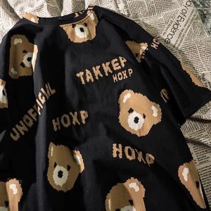 Dames T-shirts Kawaii Beer Volledig bedrukt Tie-Dye Harajuku Casual T-shirt met korte mouwen Vrouwelijke letters Los oversized T-shirt met halve mouwen