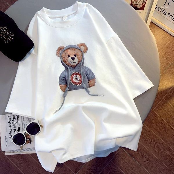 T-shirts pour femmes Style coréen T-shirts surdimensionnés Femmes Tee Print Printemps Été 2023 Femme Casual Lâche Kawaii T-shirts Tops Ours Vêtements