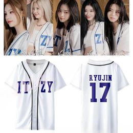 T-shirts pour femmes kpop itzy Aucune de mes affaires T-shirt de maillot de baseball de merch yuna ryujin chaeryeong lia yeji v-cou graphique à manches courtes