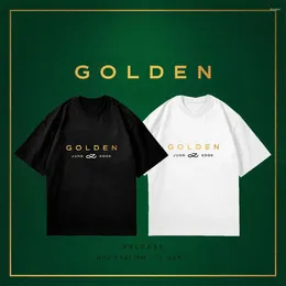 Dames T-shirts Kpop JUNGKOOK GOLDEN Heren/Dames Korte mouw Katoen Ronde hals T-shirt Casual Mode Trend Unisex Street chic Tops