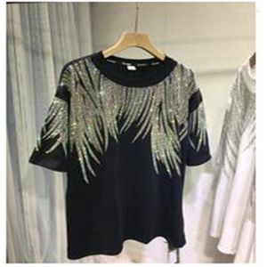 Dames T-shirts L-4XL Grote maten Tops Strass Grafische T-shirts Luxe Grote Tuniek Voor Dames Heren Zomer Katoenen Kleding Mollig Y2K