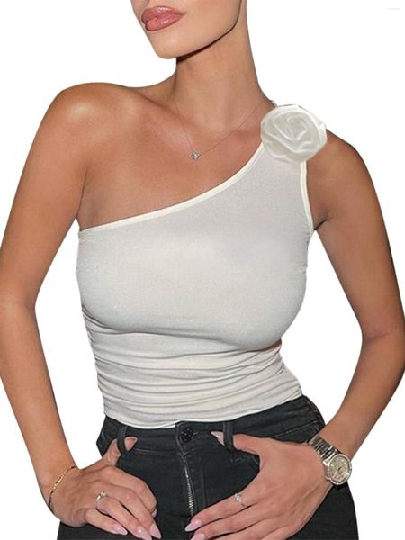 T-shirts pour femmes Lchiji Haut court à lacets pour femmes avec découpe et broderie florale - Bustier corset sexy pour les soirées d'été Clubbing