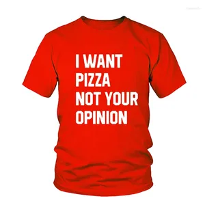 Lettre de t-shirts pour femmes Black Blanc Coton Femme Femme Tee Tops Arrivée Tshirt Je veux de la pizza pas votre opinion