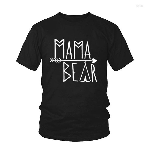 Camisetas para mujer, camiseta con letras impresas para mamá y oso, camiseta holgada informal de manga corta para mujer, camisetas para mujer, camisetas de moda Harajuku para verano
