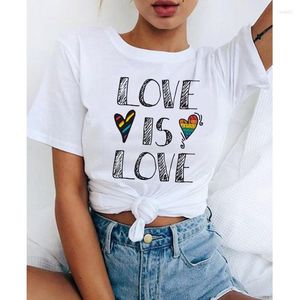 Camisetas de mujer Camiseta LGBT Love Wins Is Bisexual Lesbian Gay Mujeres Arco Iris Mujer Top Camiseta Camiseta Kawaii