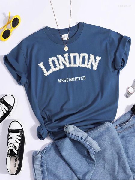 Camisetas para mujer London Westminster Print Mujer Camiseta Street Hipster Streettee Top All-Match Ropa de manga corta Vintage Cómodo