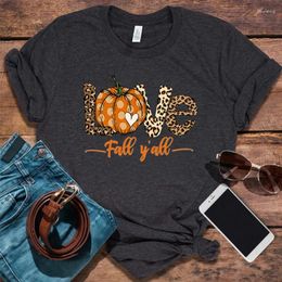 Dames t shirts love fall y'all shirt luipaard print t -shirt thanksgiving esthetische kleding hallo pompoen tops vrede tee l