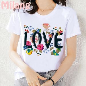 Dames t shirts love mode zomer mujer camisetas witte tops esthetiek grafische casual gothic gothic polyester dames t-shirt