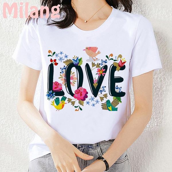 Camisetas de Mujer amor moda verano Mujer Camisetas blancas estéticas gráfico Casual Goth manga corta poliéster Mujer camiseta