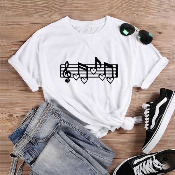 T-shirts pour femmes amour musique vie vêtements coréens femmes Note t-shirt hauts d'été pour les filles t-shirts graphiques