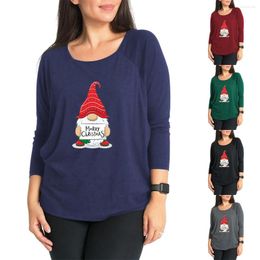 T-shirts de femmes T-shirts de maternité de Noël Imprimé de Noël Round Cou Raglan T-shirt infirmier à manches longues plus graphique