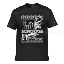 T-shirts pour femmes pull laid de Noël, je suis avec des t-shirts Scrooge (tailles étendues disponibles) Men d'été Shirt Tops Tee Tee