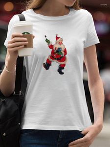 T-shirts pour femmes joyeux Noël mignon bonne de neige vintage femme chemise imprimé tops tee dame t-shirts top t-shirt année graphique féminine