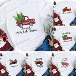 T-shirts femme Joyeux Noël Plaid Arbre Imprimé T-Shirt Graphique Femmes Top T-shirt Femme Kawaii Tee Dames Harajuku