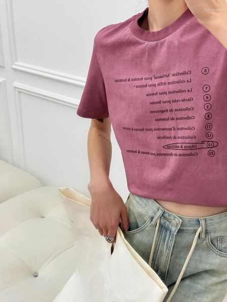 T-shirts Femmes MMSIX T-shirts 2024 Printemps Été Tie Dye Alphabet Imprimer O-Cou À Manches Courtes Tops Casual Tendance Femelle Tees Respirants