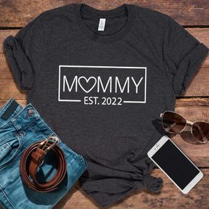 T-shirts pour femmes Mommy Est.T-shirt d'annonce de cadeau de fête des mères, pour maman, hauts pour maman, 2024