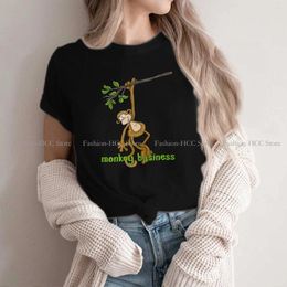 Dames t shirts Monkey Business Polyester T -shirt voor vrouwen die vasthouden aan het tak Humor Casual T -shirt Nieuwheid ontwerp
