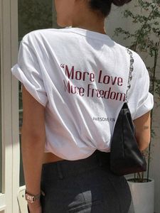 T-shirts pour femmes More Love Freedom Awesome Power T-shirts féminins surdimensionnés Tops tout-mathématiques Été Vêtements en coton respirant Femmes à manches courtes