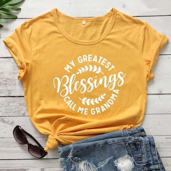 Camisetas para mujer My Greatest Blessings Call Me Grandma, camiseta divertida de cumpleaños, camiseta de moda para regalo del Día de la madre