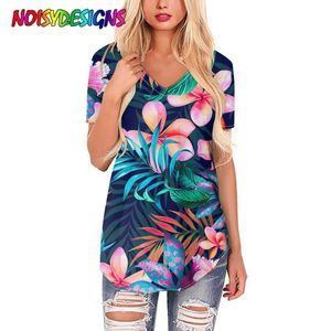 Dames t-shirts noisydesigns dames t-shirts tropische bloemen bedrukte tops tee zomer korte mouw vrouwelijk shirt voor kleding