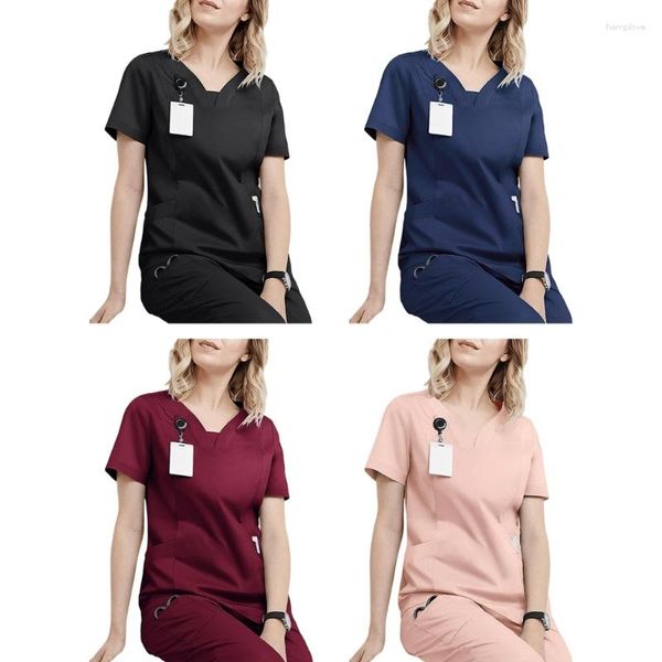 Camisetas para mujeres CUIDADO PETA CUIDADO PETAS UNIFORMA DE Mujer Scrubs de trabajo de trabajo