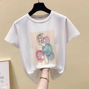 Camisetas para mujer, camisa rosa, camiseta para mujer, algodón femenino, Tops de verano 2023, ropa de moda de estilo coreano para mujer, camiseta para mujer